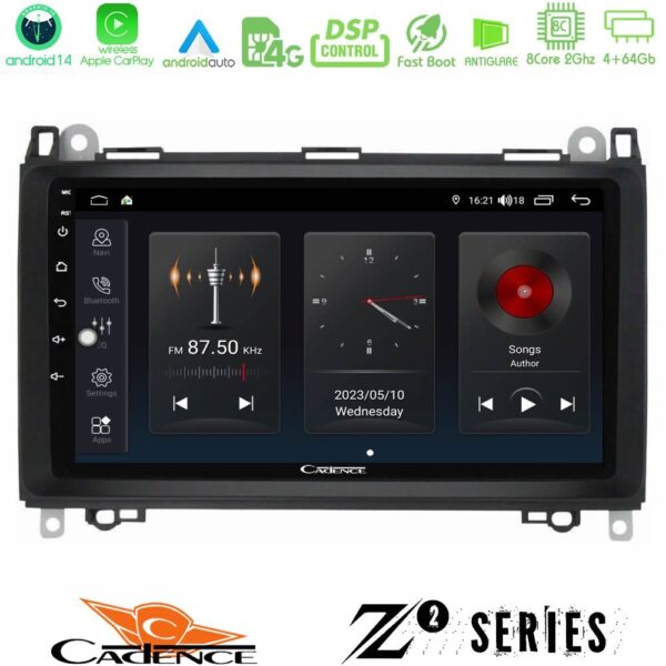 Cadence Z2 Series 8Core Android14 4+64GB  Mercedes A/B/Vito/Sprinter Class Navigation Multimedia Tablet 9" Με Carplay & Android Auto - Image 1
