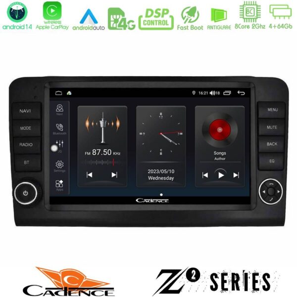 Cadence Z2 Series 8Core Android14 4+64GB  Mercedes ML/GL Class W164 2006-2011 Navigation Multimedia Tablet 9"  Με Carplay & Android Auto (OEM Look) - Image 1