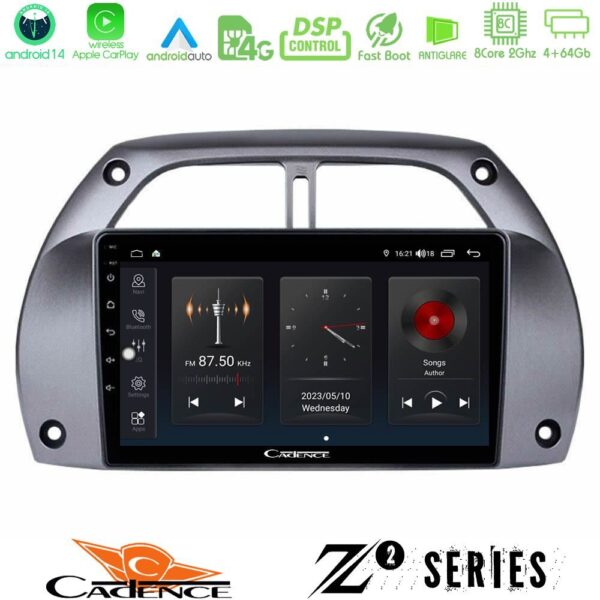 Cadence Z2 Series 8Core Android14 4+64GB  Toyota RAV4 2001 - 2006 Navigation Multimedia Tablet 9" Με Carplay & Android Auto - Image 1