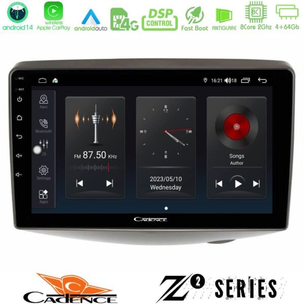 Cadence Z2 Series 8Core Android14 4+64GB Toyota Yaris 1999 - 2006 Navigation Multimedia Tablet 9" Με Carplay & Android Auto - Image 1