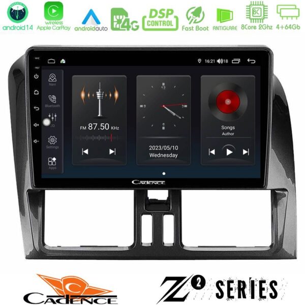 Cadence Z2 Series 8Core Android14 4+64GB Volvo XC60 2009-2012 Navigation Multimedia Tablet 9" Με Carplay & Android Auto - Image 1