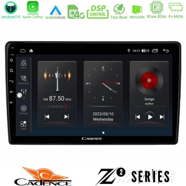 Cadence Z2 Series 8Core Android14 4+64GB Lancia Ypsilon 2011-2015 Navigation Multimedia Tablet 9" Με Carplay & Android Auto - Image 2