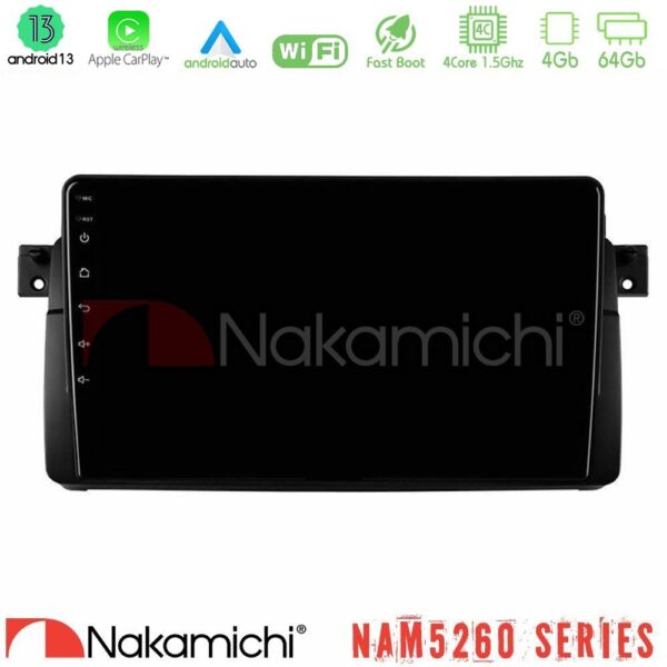 Nakamichi NAM5260 Series 4Core Android13 4+64GB BMW E46 Navigation Multimedia Tablet 9" Με Carplay & Android Auto - Image 1