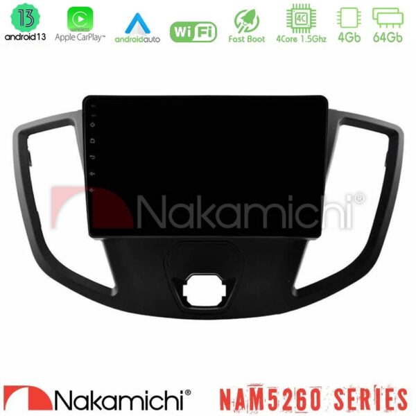 Nakamichi NAM5260 Series 4Core Android13 4+64GB Ford Transit 2014-> Navigation Multimedia Tablet 9" Με Carplay & Android Auto - Image 1