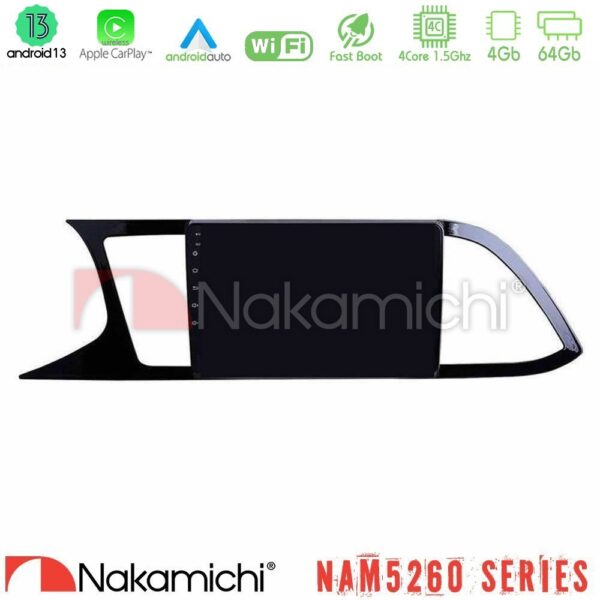 Nakamichi NAM5260 Series 4Core Android13 4+64GB Seat Leon 2013 – 2019 Navigation Multimedia Tablet 9" Με Carplay & Android Auto - Image 1