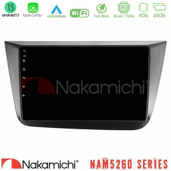 Nakamichi NAM5260 Series 4Core Android13 4+64GB Seat Altea 2004-2015 Navigation Multimedia Tablet 9" Με Carplay & Android Auto - Image 1
