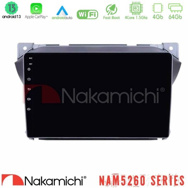 Nakamichi NAM5260 Series Suzuki Alto & Nissan Pixo 4Core Android13 4+64GB Navigation Multimedia Tablet 9" Με Carplay & Android Auto - Image 1