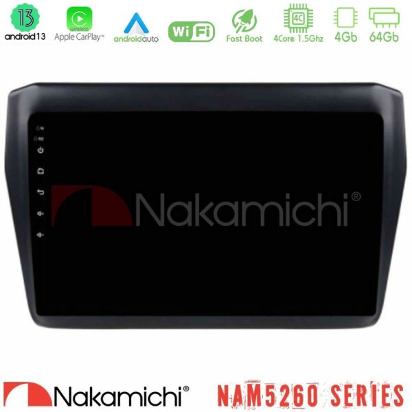 Nakamichi NAM5260 Series 4Core Android13 4+64GB Suzuki Swift 2017-2023 Navigation Multimedia Tablet 9" Με Carplay & Android Auto - Image 1