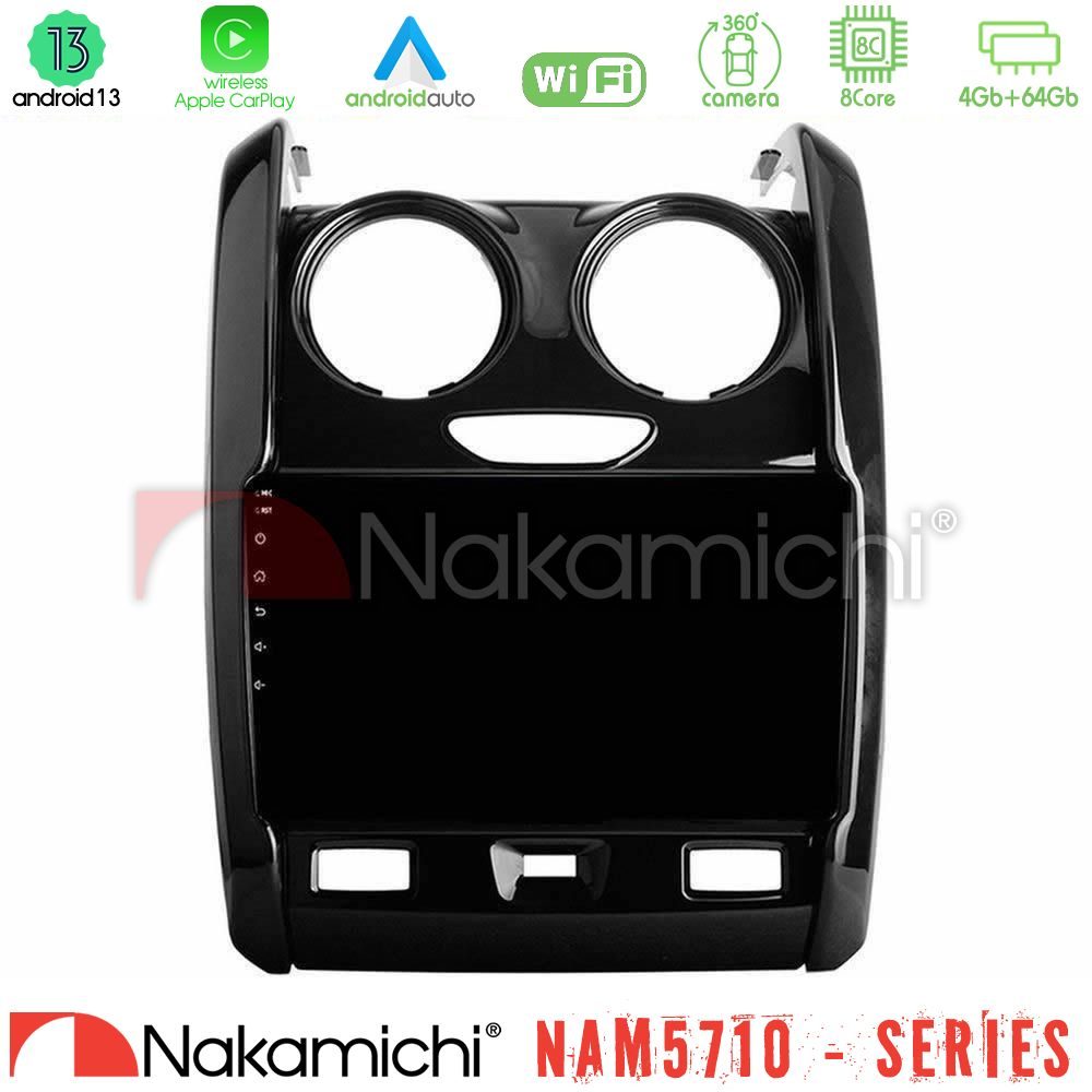 Nakamichi NAM5710 Series 8Core Android13 4+64GB Dacia Duster 2014-2018 Navigation Multimedia Tablet 9"