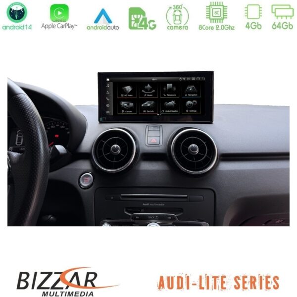Bizzar Lite Series Audi A1 (8X) 2010-2018 Android14 8Core (4+64GB) Navigation Multimedia 10.25" - Image 2