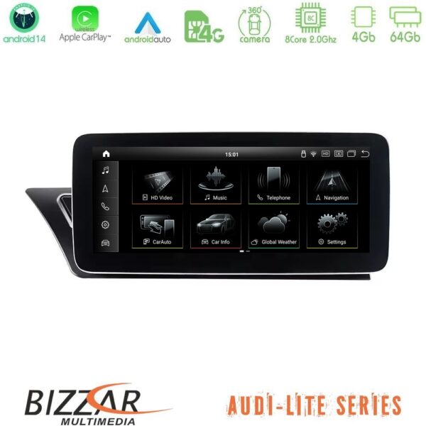 Bizzar Lite Series Audi A4/A5 (B8) 2008-2015 Android14 8Core (4+64GB) Navigation Multimedia 10.25" - Image 1