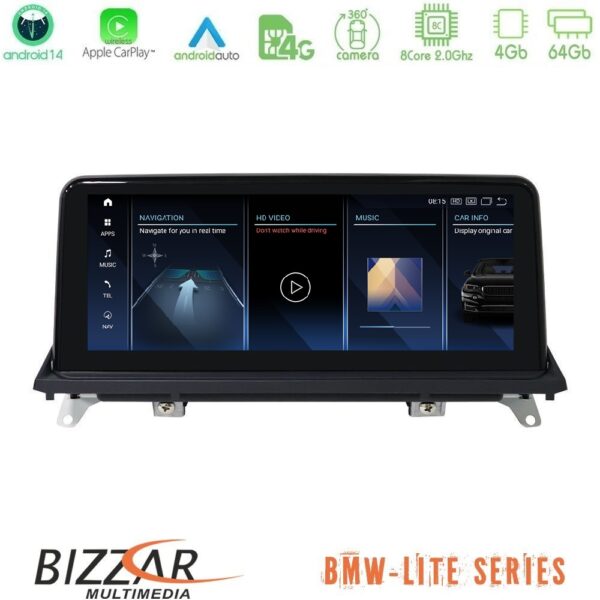 Bizzar Lite Series BMW X5 & X6 2007-2010 Android14 8Core (4+64GB) Navigation Multimedia 10.25" - Image 1