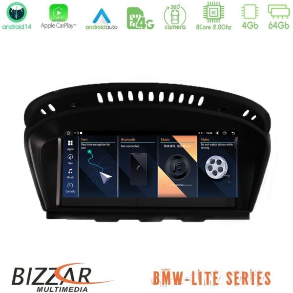 Bizzar Lite Series BMW 3er/5er/6er (E90/E60/E63) Android14 8Core (4+64GB) Navigation Multimedia 8.8" - Image 1