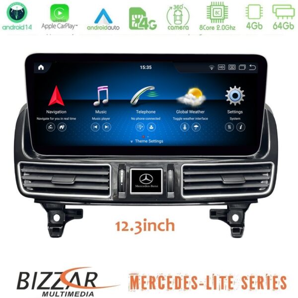 Bizzar Lite Series Mercedes GLE/GLS Class (X166) NTG5 Android14 8Core (4+64GB) Navigation Multimedia 12.3" - Image 1
