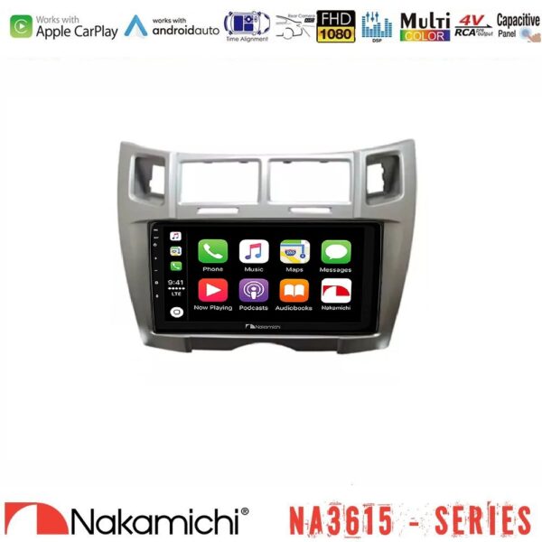 Nakamichi NA3615 Series Με Wireless Carplay & Android Auto  Toyota Yaris Media Station Tablet 9" (Ασημί Χρώμα) - Image 1