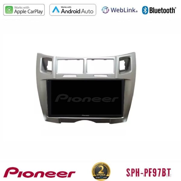 Pioneer SPH-PF97BT Series    Toyota Yaris Multimedia Station 9" (Tablet Style) (Ασημί Χρώμα) Με Carplay & Android Auto - Image 1