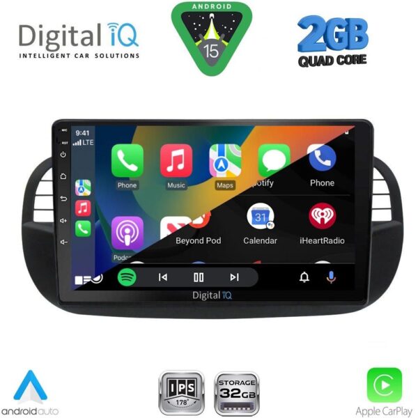 DIGITAL IQ RSD 1130BL_CPA (9inc) MULTIMEDIA TABLET for FIAT 500 mod. 2007-2015 (BLACK) - Image 2