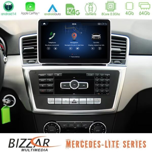 Bizzar Lite Series Mercedes ML/GL Class (X166) NTG4.5 Android14 8Core (4+64GB) Navigation Multimedia 9" - Image 2