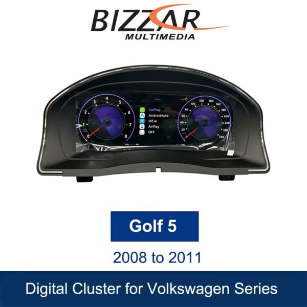 Bizzar Digital Cluster VW GOLF5/SCIROCCO Digital HD LCD Instrument Cluster 10.25" με Carplay | HDMI in - Image 2