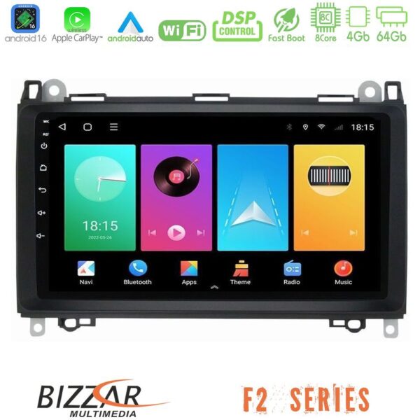 Bizzar F2 Series 8Core Android16 4+64GB  Mercedes A/B/Vito/Sprinter Class Navigation Multimedia Tablet 9" - Image 1