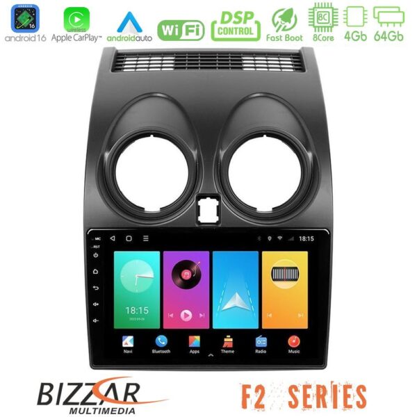 Bizzar F2 Series 8Core Android16 4+64GB Nissan Qashqai J10 Navigation Multimedia Tablet 9" - Image 1