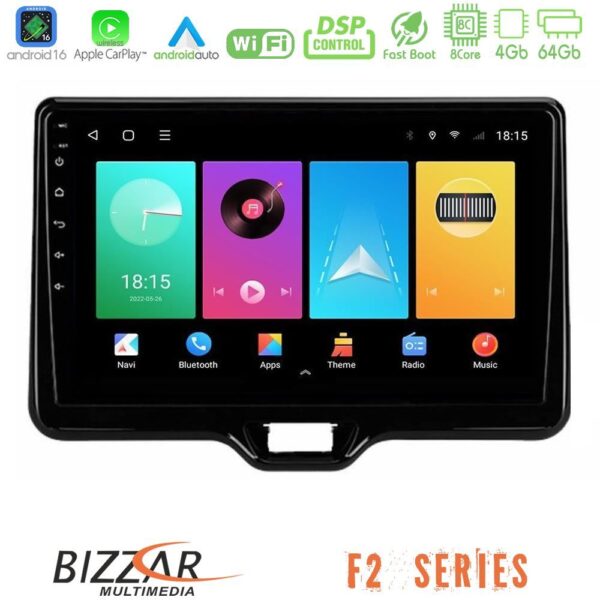 Bizzar F2 Series 8Core Android16 4+64GB Toyota Yaris Cross RHD 2020-> (Low Version) Navigation Multimedia Tablet 9" - Image 1