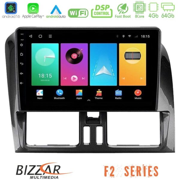 Bizzar F2 Series 8Core Android16 4+64GB Volvo XC60 2009-2012 Navigation Multimedia Tablet 9" - Image 1