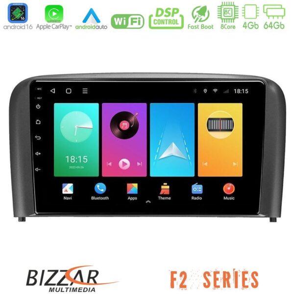 Bizzar F2 Series 8Core Android16 4+64GB Volvo S80 1998-2006 Navigation Multimedia Tablet 9" - Image 1