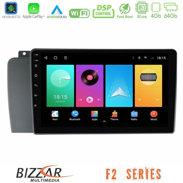 Bizzar F2 Series 8Core Android16 4+64GB Volvo S60 2004-2009 Navigation Multimedia Tablet 9" - Image 1
