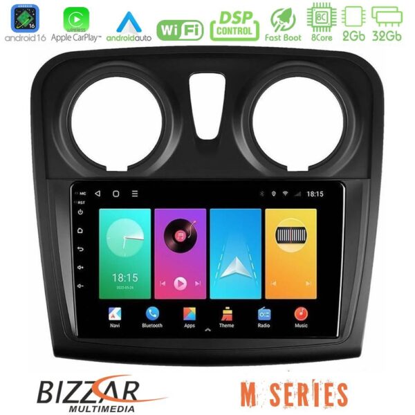 Bizzar M Series 8Core Android16 2+32GB Dacia Dokker 2014-2021 Navigation Multimedia Tablet 9" - Image 1