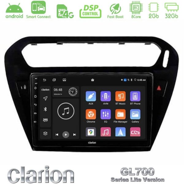Clarion GL700 Lite Series 8Core Android ClarionOS 2+32GB Citroen C-Elysee / Peugeot 301 Navigation Multimedia Tablet 9" Με Carplay & Android Auto - Image 1