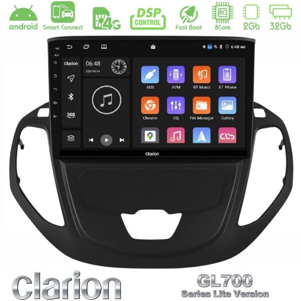 Clarion GL700 Lite Series 8Core Android ClarionOS 2+32GB Ford Transit Courier 2015-2023 Navigation Multimedia Tablet 9" Με Carplay & Android Auto - Image 1
