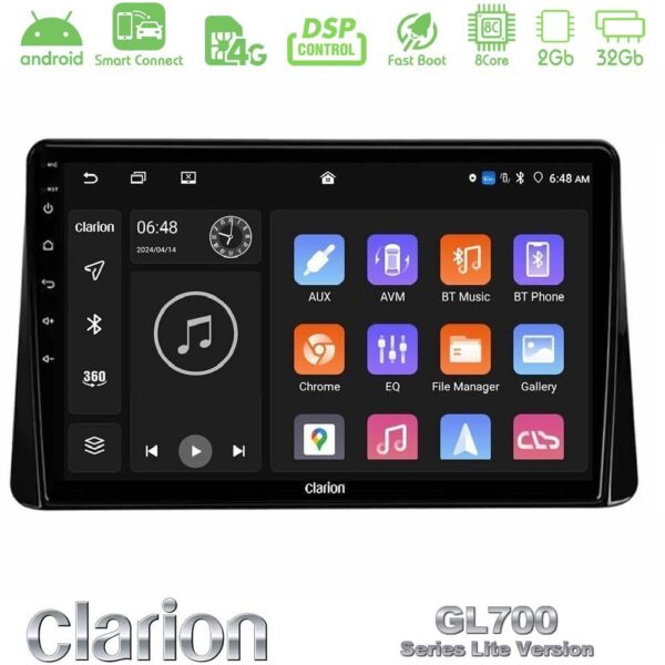 Clarion GL700 Lite Series 8Core Android ClarionOS 2+32GB Mitsubishi Eclipse Cross 2018-2023 Navigation Multimedia Tablet 9" Με Carplay & Android Auto - Image 1