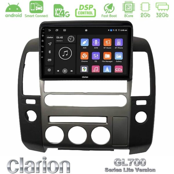 Clarion GL700 Lite Series 8Core Android ClarionOS 2+32GB  Nissan Navara D40 2006-2012 (με εργ.οθόνη) Navigation Multimedia Tablet 9" Με Carplay & Android Auto - Image 1