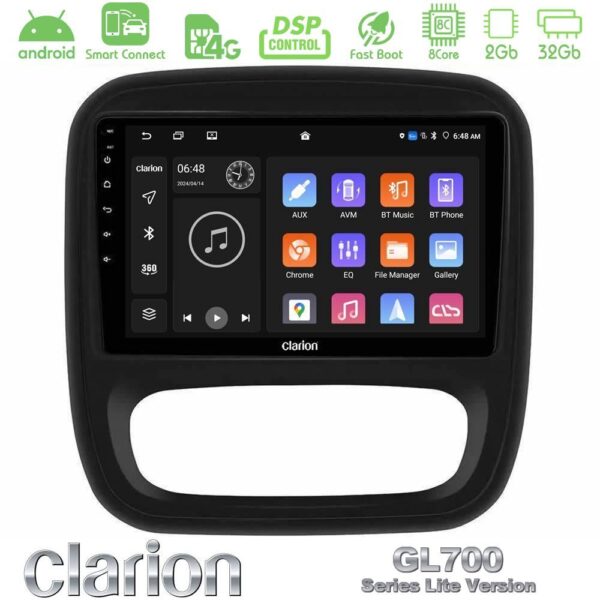 Clarion GL700 Lite Series 8Core Android ClarionOS 2+32GB Renault/Nissan/Opel/Fiat Navigation Multimedia Tablet 9" Με Carplay & Android Auto - Image 1