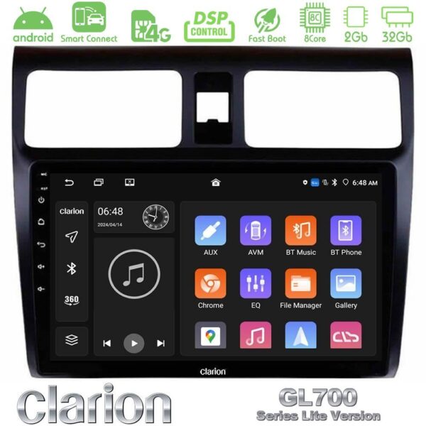 Clarion GL700 Lite Series 8Core Android ClarionOS 2+32GB Suzuki Swift 2005-2010 Navigation Multimedia Tablet 10" Με Carplay & Android Auto - Image 1
