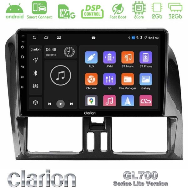 Clarion GL700 Lite Series 8Core Android ClarionOS 2+32GB Volvo XC60 2009-2012 Navigation Multimedia Tablet 9" Με Carplay & Android Auto - Image 1