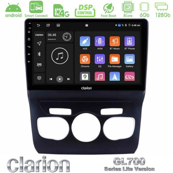 Clarion GL700 Lite Series 8Core Android ClarionOS 6+128GB Citroen C4L Navigation Multimedia Tablet 10" Με Carplay & Android Auto - Image 1