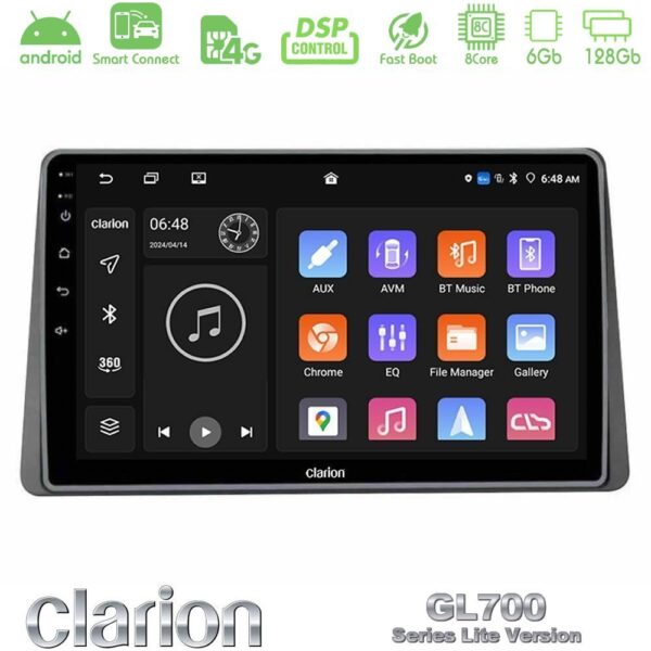 Clarion GL700 Lite Series 8Core Android ClarionOS 6+128GB Dacia Duster 2019-> Navigation Multimedia Tablet 10" Με Carplay & Android Auto - Image 1