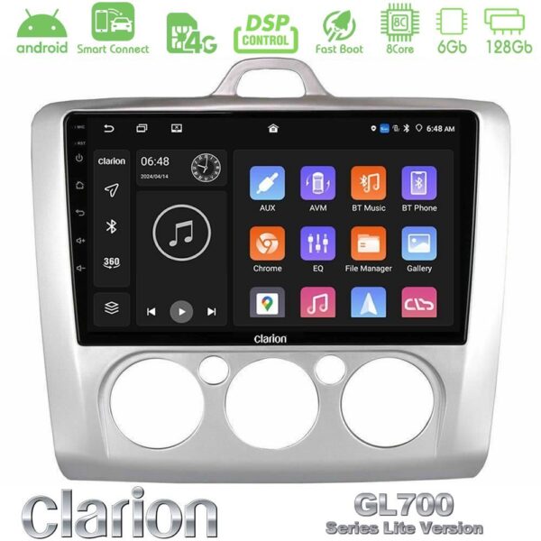 Clarion GL700 Lite Series 8Core Android ClarionOS 6+128GB Ford Focus Manual AC Navigation Multimedia Tablet 9" Με Carplay & Android Auto - Image 1
