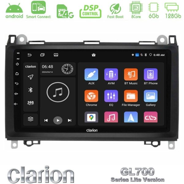 Clarion GL700 Lite Series 8Core Android ClarionOS 6+128GB Mercedes A/B/Vito/Sprinter Class Navigation Multimedia Tablet 9" Με Carplay & Android Auto - Image 1