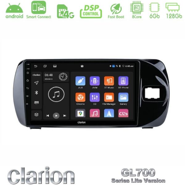 Clarion GL700 Lite Series 8Core Android ClarionOS 6+128GB Toyota Yaris (Vitz) 2015-2020 RHD Navigation Multimedia Tablet 9" Με Carplay & Android Auto - Image 1