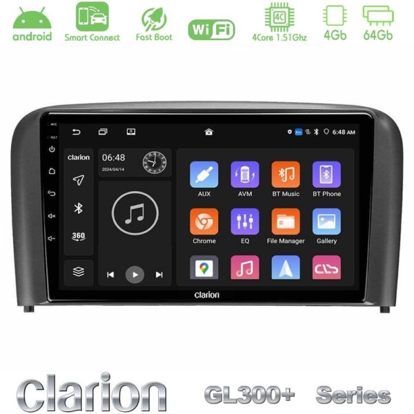Clarion GL300+ Series 4Core Android ClarionOS 4+64GB  Volvo S80 1998-2006 Navigation Multimedia Tablet 9" - Image 1
