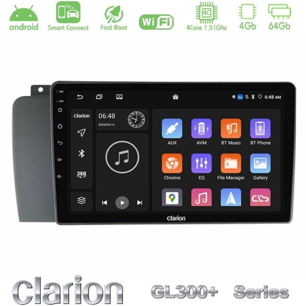 Clarion GL300+ Series 4Core Android ClarionOS 4+64GB  Volvo S60 2004-2009 Navigation Multimedia Tablet 9" - Image 1