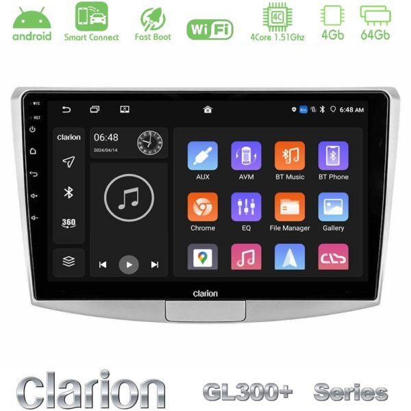 Clarion GL300+ Series 4Core Android ClarionOS 4+64GB VW Passat Navigation Multimedia Tablet 10" - Image 1