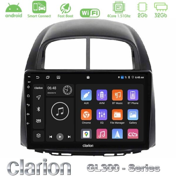 Clarion GL300 Series 4Core Android ClarionOS 2+32GB Daihatsu Sirion/Subaru Justy Navigation Multimedia Tablet 10" Με Carplay & Android Auto - Image 1