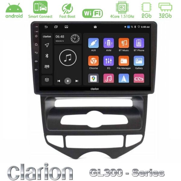 Clarion GL300 Series 4Core Android ClarionOS 2+32GB Hyundai ix20 2010-2020 (AUTO A/C) Navigation Multimedia Tablet 10" Με Carplay & Android Auto - Image 1