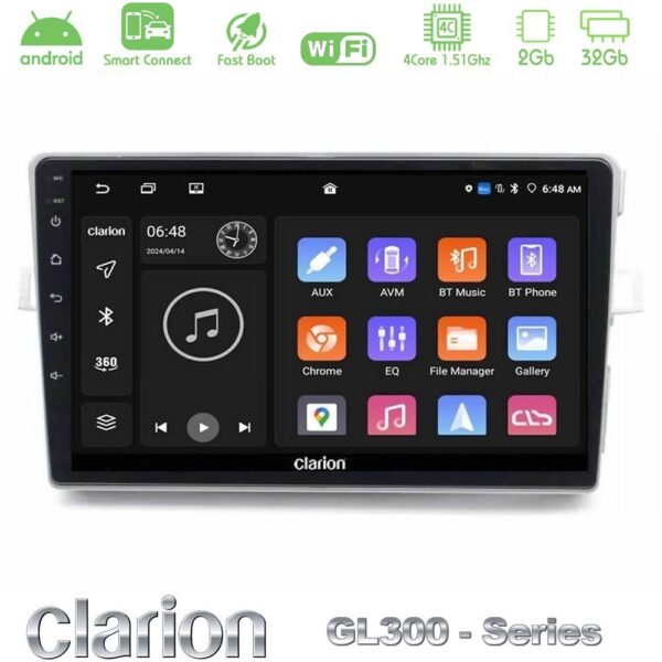 Clarion GL300 Series 4Core Android ClarionOS 2+32GB Toyota Verso 2009-2018 Navigation Multimedia Tablet 9" Με Carplay & Android Auto - Image 1