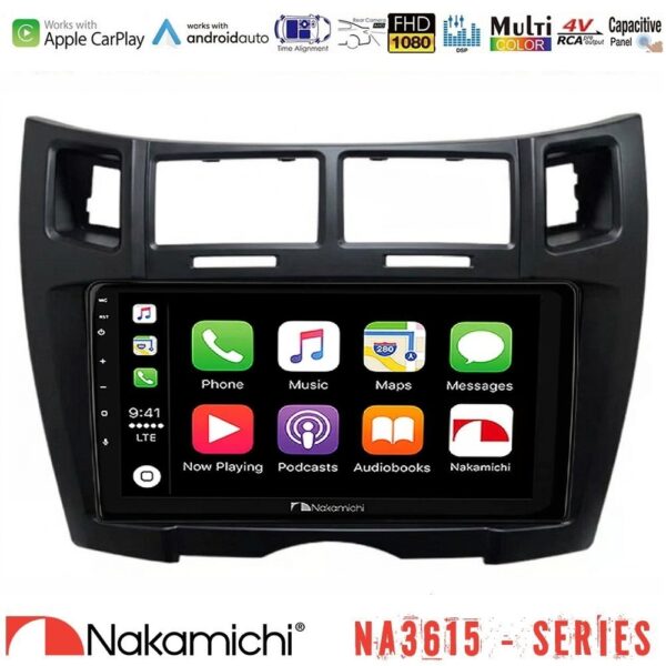 Nakamichi NA3615 Series Με Wireless Carplay & Android Auto  Toyota Yaris Media Station Tablet 9" (Μαύρο Χρώμα) - Image 1