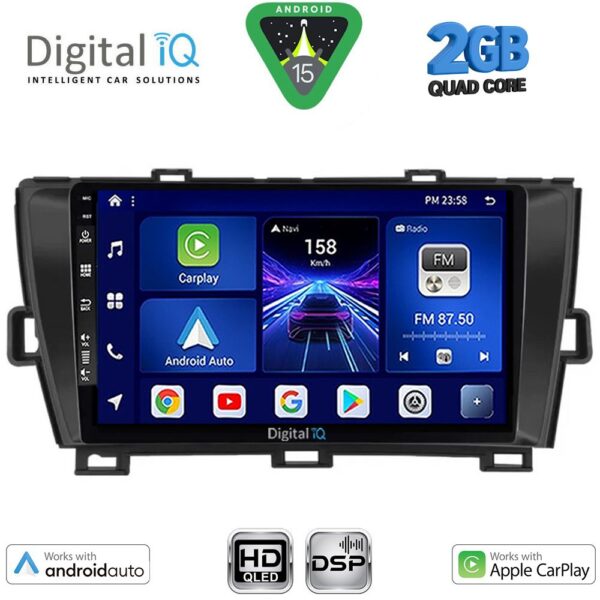 DIGITAL IQ BXC 3726BL_CPAA (9inc) MULTIMEDIA TABLET for TOYOTA PRIUS mod. 2009-2015 (BLACK) - Image 1